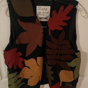 Moschino Multicolor Leaf Design Vest